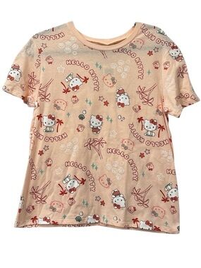NWT Love Tribe Hello Kitty Peach Graphic T-Shirt - Size Medium